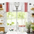 thumbnail image 3 of Christmas Reindeer Head Valances for Windows Red Striped Farm Animal Winter Rod Pocket Curtain Valance Window Treatment Short Curtains for Kitchen Living Room, 54"x18", 3 of 5