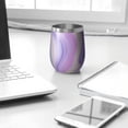 thumbnail image 3 of 12oz Insulated Wine Tumbler with Lid & Straw, Stainless Steel Egg Shape Cup, Liquid & Marble Print, 3 of 5