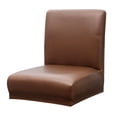 thumbnail image 4 of DOLITY Elastic Solid Stool Short Back Dining Chair Slipcover Modern Removable Anti-dirty Kitchen Seat Stretch Chair Cover Coffee, 4 of 9