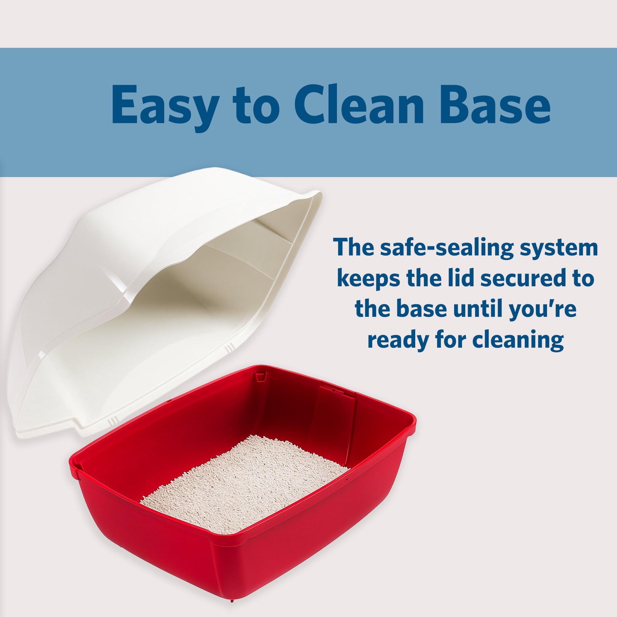 Ferplast Cosmic Outdoor Cat Litter Box - Waterproof Dog-Proof Cat Toilet with Tunnel Entry, High-Sided Base for Litter Containment, Easy-Clean Design, Durable Thermoplastic Resin in Red