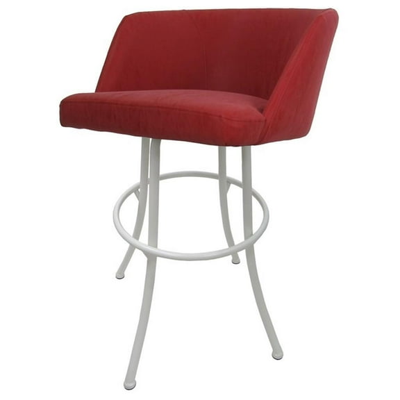 Swivel Counter Metal Bar Stool 26" Joey - Ruby - White