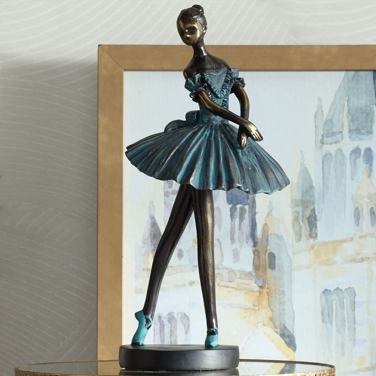 hævn Hofte Forberedelse Dahlia Studios Ballerina 12" High Decorative Sculpture in Verde Bronze -  Walmart.com
