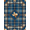 Blue Tan Ivory, Pattern 14, variant on ODIKA 8'x10' Washable Area Rug Vintage Farmhouse Border Round Runway Themed Trailer Hooks Cowboy Refined for King Size Bedroom Under Bed, Master Suite, Non-Shedding, Easy Care
