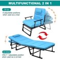 thumbnail image 3 of ABORON 3 in 1 Folding Bed Cot with Cushion & Pillow, Adjustable 6-Position Folding Lounge Chair, Portable Sleeping Cots Sofa Bed, 3 of 14