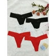 thumbnail image 4 of Seamless Thong for Women,No Show Lace Underwear,Ladies Breathable Comfort Panties Soft Laser Cut Undies, 4 of 4
