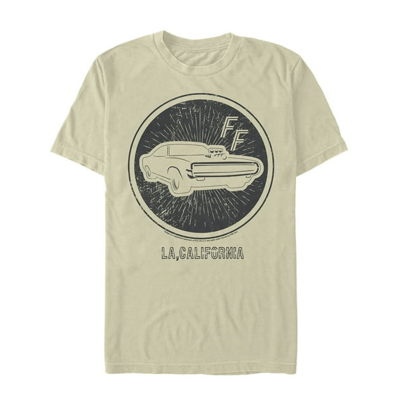 Men's Fast & Furious LA California Emblem  Graphic Tee Beige 3X Large