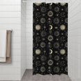 thumbnail image 2 of Black Gold Sun Moon Eye Star Pattern Shower Curtain 36"x72" ,Bathroom Decorative Shower Curtains Set with 12 Hooks,Modern Waterproof Washable Shower Curtain, 2 of 6