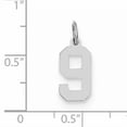 thumbnail image 2 of Beautiful Sterling Silver Rhodium-plated Small Polished Number 9 Charm, 2 of 2