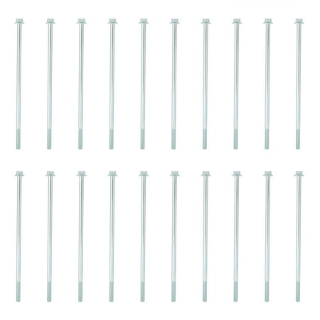 

20Pcs M6x160 Long Screw Iron Hex Flange Threaded Bolt Fastener Hardware Accessory