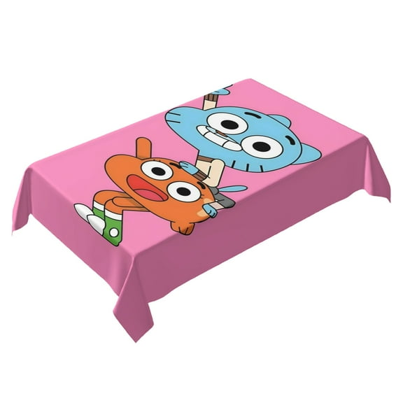 The Amazing World Of Gumball Themed Square Tablecloth 54 * 72 Inches Durable Stylish