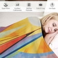 thumbnail image 3 of Chilfamy Sailboat Colorful Sea Sun Flannel Throw Blanket for Couch Sofa Bed All Seasons Lightweight Soft Blanket 40x50in, 3 of 6