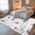 thumbnail image 5 of 6x9Ft Area Rugs Teal Pink Spring Floral Non-Skid Rubber Backing Large Rectangle Rugs - Living Room Bedroom Home Office, Summer Botanical Watercolor Indoor Floor Mat Carpets Washable Rug, 5 of 9