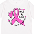 thumbnail image 4 of Inktastic Love, Care, Cure Breast Cancer Awareness Pink Ribbon Boys or Girls Long Sleeve Toddler T-Shirt, 4 of 5