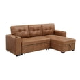 thumbnail image 4 of Pemberly Row Faux Leather Convertible Sectional in Brown Finish, 4 of 9