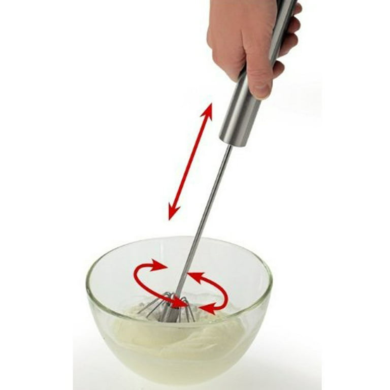 Egg Beater Whisk,Stainless Steel Hand Push Milk Frother Whisk, Hand Mixer,  Egg Frother, Hand Blender