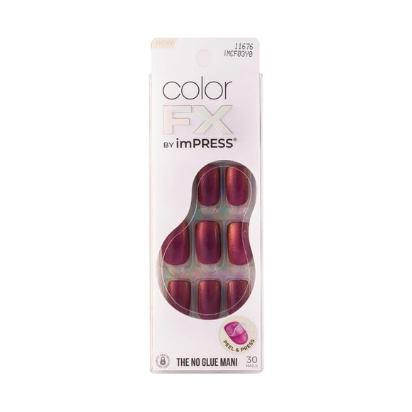 Press On Nails KISS Impress Color FX No Glue Mani, 30 unidades