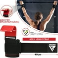 thumbnail image 5 of RDX Weight Lifting Hooks Straps Pair, Non-Slip Rubber Coated Grip, 7mm Neoprene Padded Wrist Support Powerlifting Deadlift Pull Up Fitness Strength Training Wrap, Gym Bodybuilding, Workout, 5 of 9