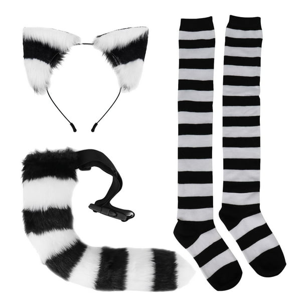 Beaupretty Disfraz de gato negro para mujer, accesorios de disfraz de gato, diadema de orejas de gato, cola de cosplay, falda tutú, corbatín, media máscara, kit de accesorios de Halloween para Beaupretty Disfraz de gato negro para mujer, accesorios de disfraz de gato, diadema de orejas de gato, cola de cosplay, falda tutú, corbatín, media máscara, kit de accesorios de Halloween para