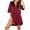 Red, variant on Odeerbi Pajamas for Women Nightgowns Fashion Half Knee-length V-neck Solid Mid-Calf Shirt Sleepwear Pink
