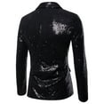 thumbnail image 5 of Kilaqueen Mens Single Breasted One Button Sequin Lapel Dress Suit Jacket Fashion Party Festival Tuxedo Club Porm Blazers, 5 of 7