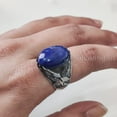 thumbnail image 4 of Lapis Lazuli Mans Ring, Natural Afghani Lapis Lazuli, Eagle, Silver Jewelry, 925 Silver Ring, Birthday Gift, Heavy Mens Ring, Arabic Design, Ottoman Style Ring, Christmas, Turkey Mens Signet Ring, 4 of 8