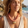 thumbnail image 2 of Leaf Resin Chunky Beaded Necklace for Women, Simple Modern Style Necklace Jewelry Accessory, 2 of 5