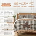 thumbnail image 6 of Country Star Comforter Set California King Size, Farmhouse Texas Star Vintage Black Plaid Soft Bedding Set for Man Woman, 4 Pieces Duvet Cover Set with Fitted Sheet, 2 Pillowcases, 6 of 9