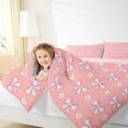 thumbnail image 4 of Manfei Cartoon Bow-tie Ribbon Bedding Comforter Set, Kawaii Groovy Flower Twin Comforter Sets, Teens Kids Girls Women Reversible Bedding Set, Microfiber Bedroom Decor, 2 Pieces, 4 of 8