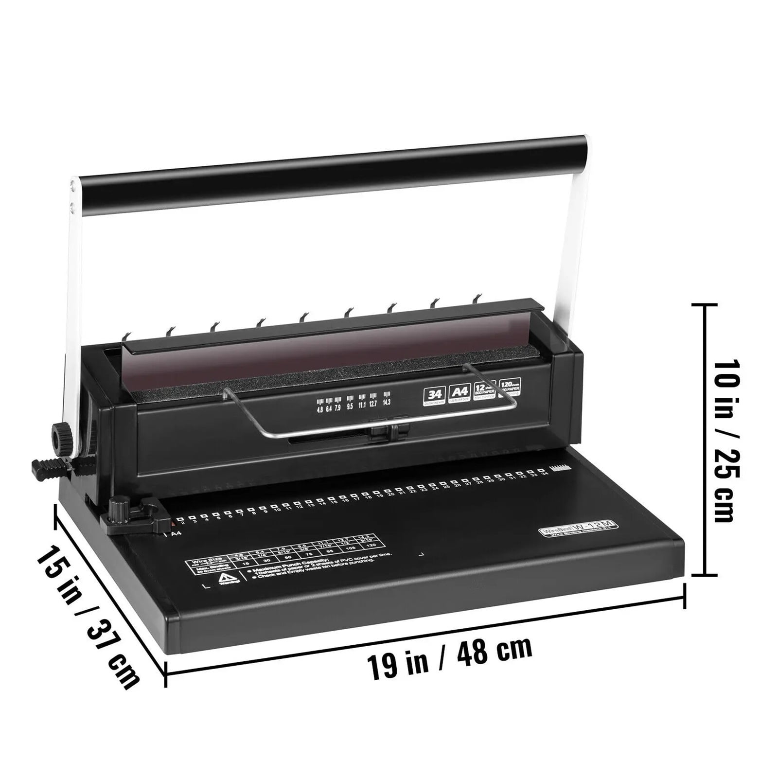34 Holes Manual Coil Binding Machine Book Binding Machine Spiral Coil Paper Puncher Wire Punching Binder Insert A4 Papers ,Easy to Operate