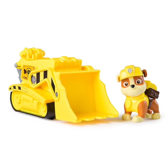 PAW Patrol Bulldozer Vehicle with Collectible Rubble Figure, Sustainably Minded Toys for Kids Ages 3