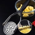 thumbnail image 4 of Black Stainless Steel Folding Potato Masher Masher for Mashed Potato Fruit Vegetable Mud Pressing Tools, 4 of 5