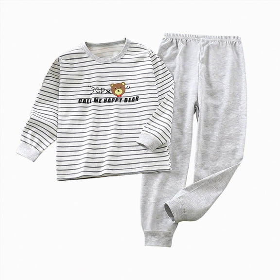 TOWED22 Toddler Boys Girls Planet Pajamas Graphic Cotton Kids Truck 2 Piece Train Kids Pjs Fall Winter Sleepwear Clothes Set 3 6 9 12 18 24 Months 2t 3t 4t 5t 6t 7t 8t 9t(Grey,3-4 Y)