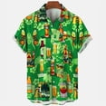 thumbnail image 5 of Camisas hawaianas de manga corta con estampado 3D de cerveza y vino para hombre, camisetas playeras informales de verano de manga corta con botones, 5 of 5
