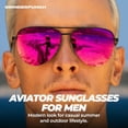 thumbnail image 4 of grinderPUNCH Polarized Aviator Sunglasses Men Women Retro Vintage Pilot Sun Glasses UV400 Protection - Purple, 4 of 9