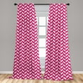thumbnail image 5 of Ambesonne Pink White Curtains, Vibrant Wavy Lines, Pair of 28"x84", Magenta White, 5 of 5