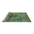 thumbnail image 2 of Ahgly Company Machine Washable Indoor Square Solid Turquoise Blue Modern Area Rugs, 8' Square, 2 of 4