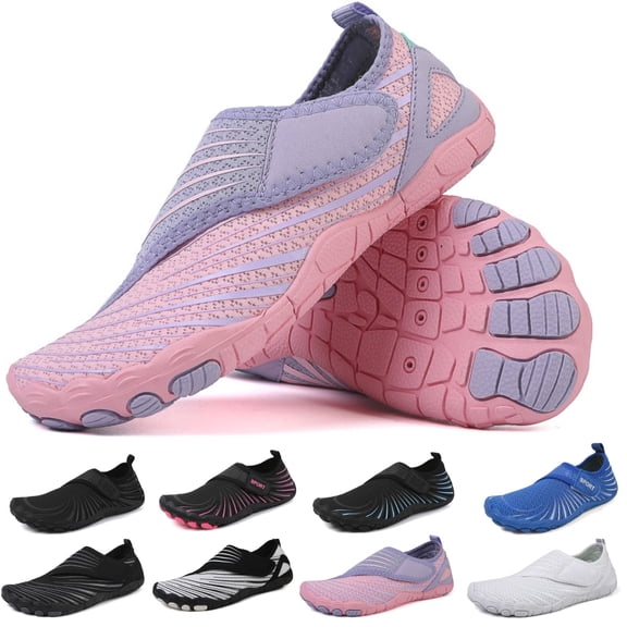 CHICVOMEY Women Men Water Shoes - Non-Slip Quick-Dry Aqua Hiking Sandals with Adjustable - Slip-On Swim Shoes for Beach Pool River