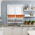 thumbnail image 5 of Orange and Grey Kitchen Curtain Valance and Tiers Set Ombre Orange Gray Rod Pocket Kitchen Tier & Valance Set 3 Piece Gradient Gradual Modern Window Curtain Valance Tier Set for Bedroom 54x24 inch, 5 of 6
