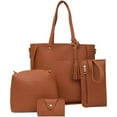thumbnail image 1 of 4 piezas de bolsos para mujer, bolsos de mano, bolso de mano, bolso de hombro, bolso cruzado, cartera y paquete de tarjetas, 1 of 1