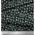 thumbnail image 3 of Soimoi Green Poly Georgette Fabric Alphabet Text Printed Fabric 1 Yard 52 Inch Wide, 3 of 3