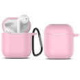 thumbnail image 2 of Tekcoo Case Cover For Airpods 1st /2nd, Full Protective Soft Silicone Case Accessories with Keychain for Apple AirPods 1st 2nd Generation Charging Case, Pink, 2 of 8