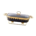 thumbnail image 4 of Bandeja de cerámica para hornear, cazuela, servidor de bufé, tapa transparente, bandeja para bufé, bandeja rectangular para hornear para pícnic y negro 13 pulgadas, 4 of 8