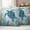 Turquoise Blue, variant on Teal Sea Turtle Coastal Outdoor Waterproof Pillow Covers, Vintage Summer Beach Seaweed Decorative Square Throw Pillowcase Sofa Cushion Sham for Patio/Couch/Chair, 16"x16" 2 Pack