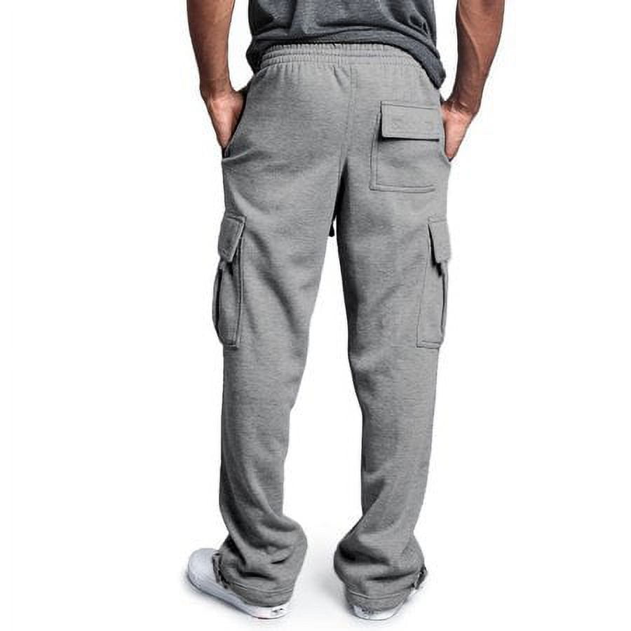 Urkutoba Men's Pro Club Cargo Sweat Fleece Pants.Size M-3XL