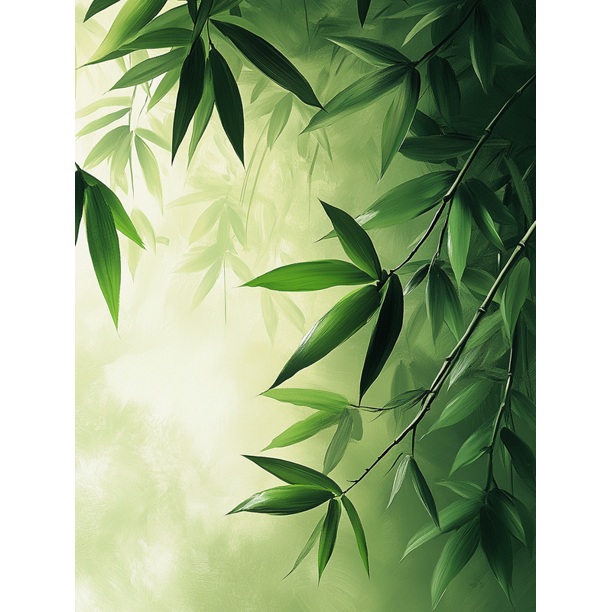 Qisvanset Framed Canvas Wall Art 12x16 Inch Elegant Bamboo Asian Zen Living Bedroom Art