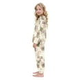 thumbnail image 4 of Fluffy Pajamas Set Fuzzy Winter Warm Pj Sets Pullover Tops and Long Pants Squares and Ginkgo Leaves Pattern X-Large, 4 of 8