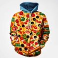 thumbnail image 3 of Sudadera con capucha con gráfico de pizza de pepperoni para hombre, sudadera con estampado 3D de comida, sudadera informal de primavera y otoño, sudaderas con capucha de manga larga unisex, 3 of 5