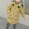 thumbnail image 2 of IROINNID Toddler Boys Girls Winter Warm Zipper Long Sleeve Puffer Long Hooded Jackets Outerwears Children Coat, 2 of 9