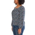 thumbnail image 2 of Lucky Brand Women's Square Neck Top (Navy Floral, Large), 2 of 4