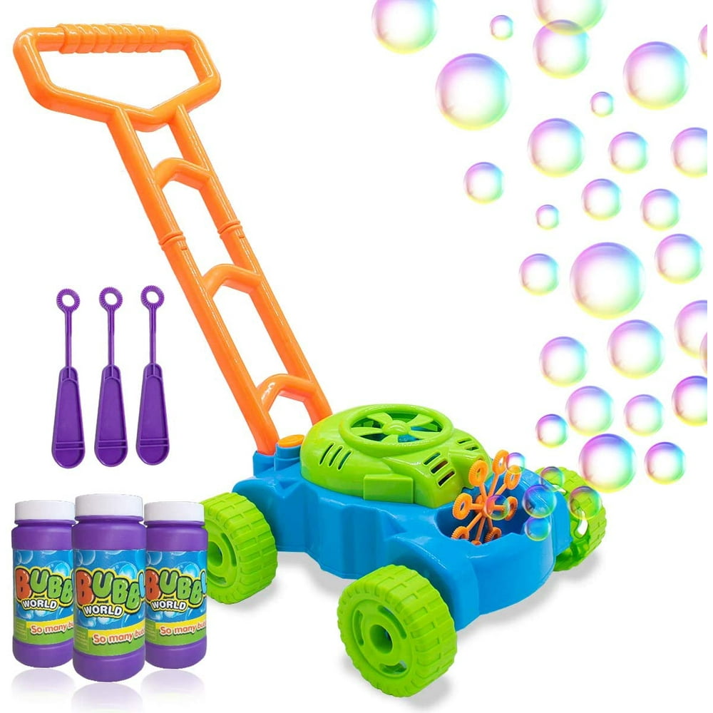 Lydaz Bubble Mower for Toddlers, Kids Bubble Blower Machine Lawn Games, Outdoor Push Toys, for
